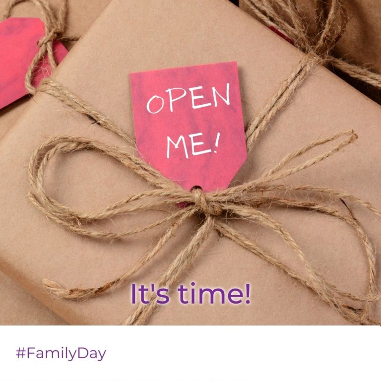 An image of a package with a tag that says 'open me' package is wrapped in brown paper with twine around it.